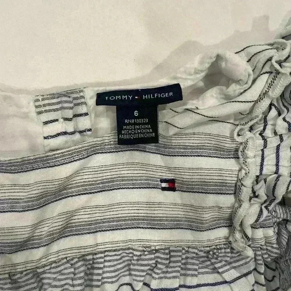 Tommy Hilfiger Girls Size 6 Dress Blue White - Picture 4 of 6
